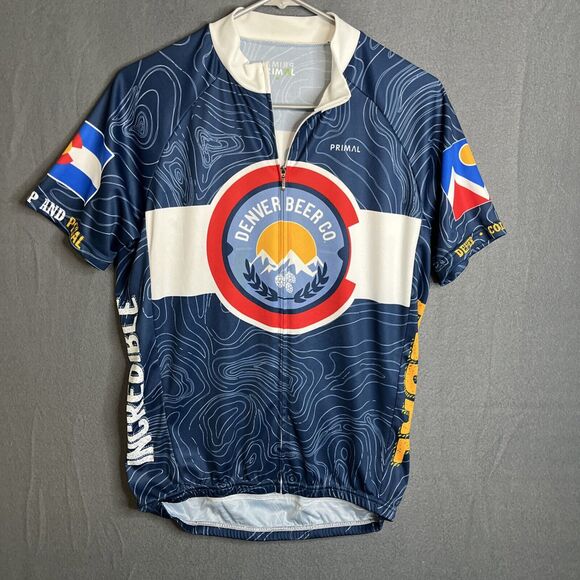 Cycling Jersey Primal biking cycle‎ Denver Beer Company Medium Full Zip Bottle - Picture 1 of 11